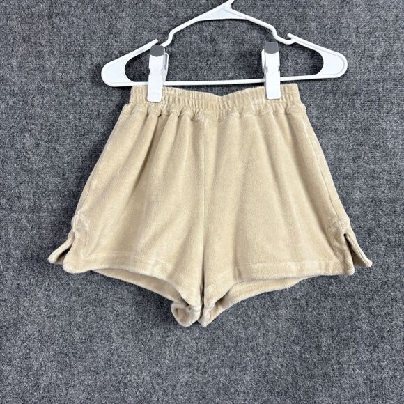 Frankie's Bikinis Pants - Frankies Bikinis Shorts Womens Size M Beige Coco Terry Pool Lounge Beach